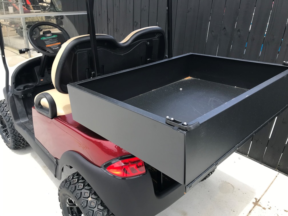 Lifted Burgandy Golf Cart for Sale Box