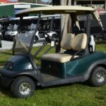 Side View of a Green Club Car Precedent at J's Golf Carts