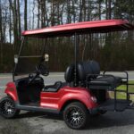 Rear View of a STAR Capella Golf Cart in Candy Apple Read at J's Golf Carts