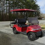 Side View of a STAR Capella Golf Cart in Candy Apple Read at J's Golf Carts