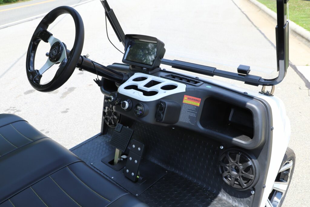 2023 White EVolution Golf Cart Dash