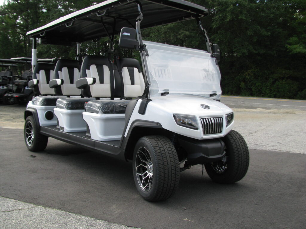 White Golf Cart